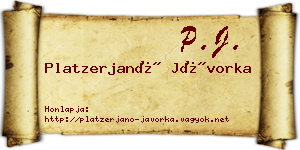 Platzerjanó Jávorka névjegykártya